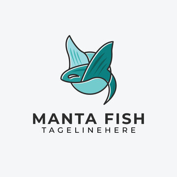 Manta fish logo icon design, manta images vector design .