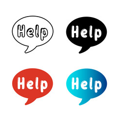 Abstract Help Message Silhouette Illustration