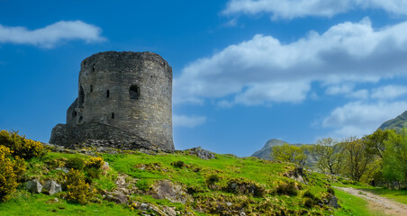 Fototapeta na wymiar Dolbadam Castle near Snowdonia Wales