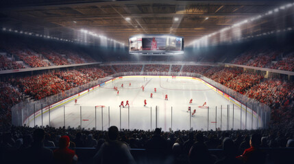 Side View of the Spectacular Ice Hockey Rink