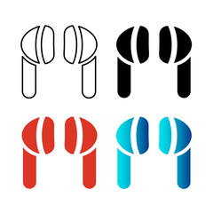 Abstract Airpods Silhouette Illustration