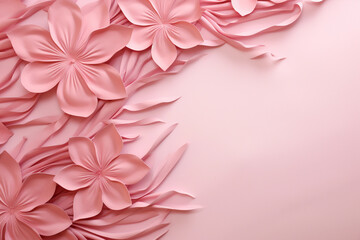 pink texture background with flowers. Generative AI