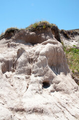 Fototapeta na wymiar rocks in the beach in las flores , uruguay