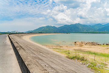 The old dam. An artificial lake (reservoir) near Nha Trang in Vietnam.