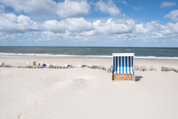 beach chair on the beach of the north sea