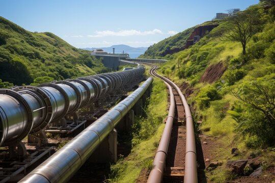 gas pipelines through a mountain