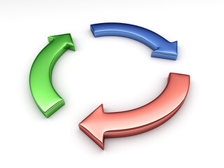 3D arrows. 3D rendered image