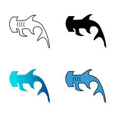 Abstract Flat Hammerhead Shark Silhouette Illustration