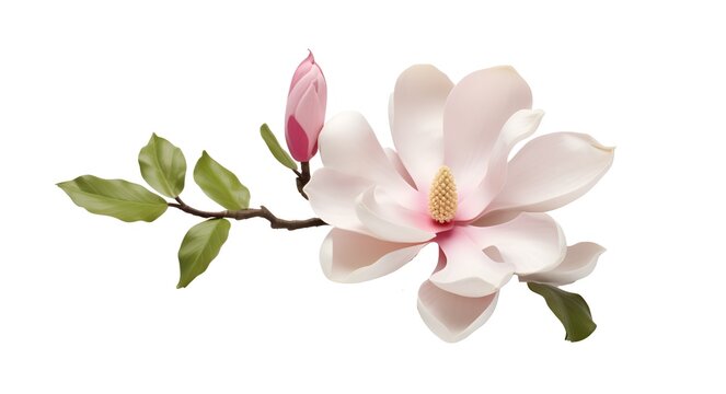 Magnolia isolated on white background.