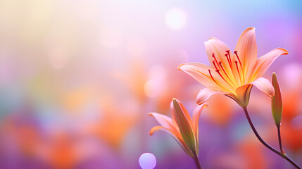 tulip flower on blurred background, beautiful tulip flower