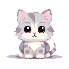 Cartoon cute kitten character
