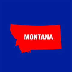 MONTANA state map icon on blue background.