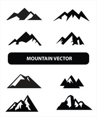 Mountain silhouette, blue and black rocky mountain illustration,vector design, sign,symbol, outdoor, bundle.