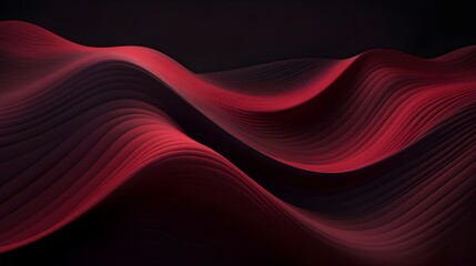 Dark Abstract Wave Pattern with Red Lines and a Metallic Look wallpaper backgorund Generative AI