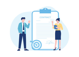 contract targets concept flat illustration