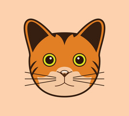 cat head logo icon, cute cat head.