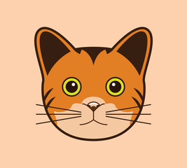 cat head logo icon, cute cat head.