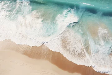 Deurstickers gentle waves on a tropical beach. view from above.  © CreativeCreations