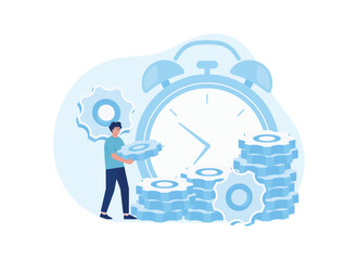 a man is working concept flat illustration