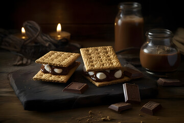 Campfire S'mores, campfire S'mores, a classic favorite, create a sweet symphony as the roasted marshmallow meets chocolate and graham cracker on a crisp winter night
