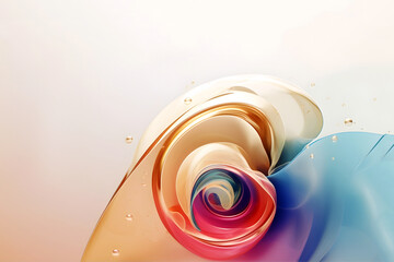 Abstract colorful gradient translucent wave background. modern glossy colorful translucent fluid motion waves, fluent style liquid cloth 3D illustration. Generative AI