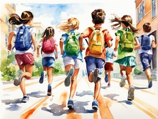 Szenen aus dem Unterricht einer Grundschule, gen AI.