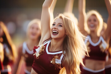 Cheerleaders during a football game