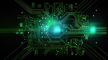 Obraz premium circuit board background of technology. Generative Ai