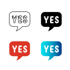 Abstract Yes Silhouette Illustration