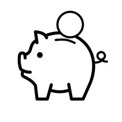piggy bank and coin