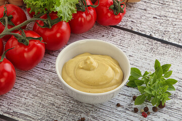 Spicy Mustard sauce in the bowl