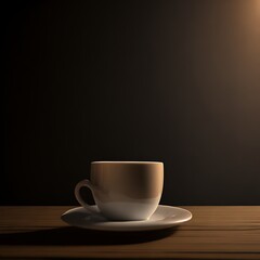 Close up Coffee Cup on Wooden Table