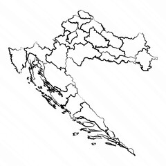 Hand Drawn Croatia Map Illustration