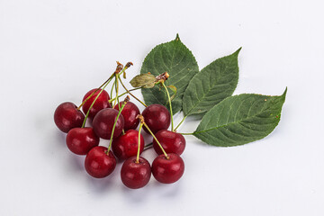 Ripe sweet juicy cherry heap