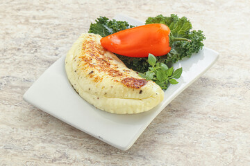Roasted traditional cheese haloumi