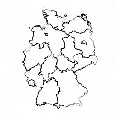 Obraz premium Hand Drawn Germany Map Illustration