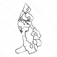 Hand Drawn Liechtenstein Map Illustration