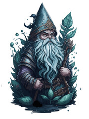 watercolor gnome vector illustration t-shirt print
