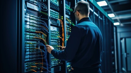 IT specialists confer at a meeting and discuss news in the computer industry