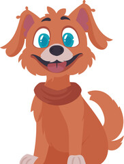 Obraz premium Intelligentbeat getting to be flushed canine. Canine smiling. Cartoon style, Vector Illustration