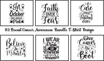 02 Breast Cancer Awareness  Bundle T-Shirt  Design