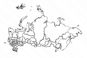 Hand Drawn Russia Map Illustration