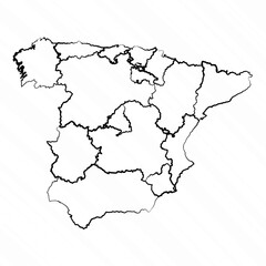 Fototapeta premium Hand Drawn Spain Map Illustration