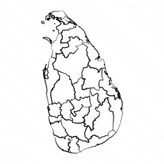 Hand Drawn Sri Lanka Map Illustration
