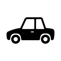 Car icon. Black silhouette. Side view. Vector simple flat graphic illustration. Isolated object on a white background. Isolate.