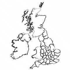 Hand Drawn United Kingdom Map Illustration