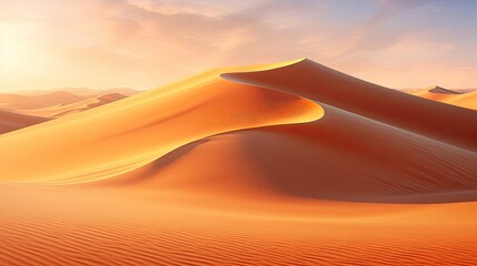 fantastic dunes in the desert at extreme hot summer day with an oasis