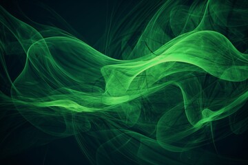 A mesmerizing green smoke swirl on a dark backdrop