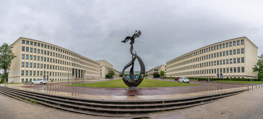 Caen, France - 07 27 2023: View of the campus University of Caen Normandy, the buildings building...