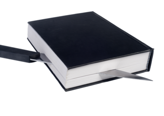 a book cut with the knife